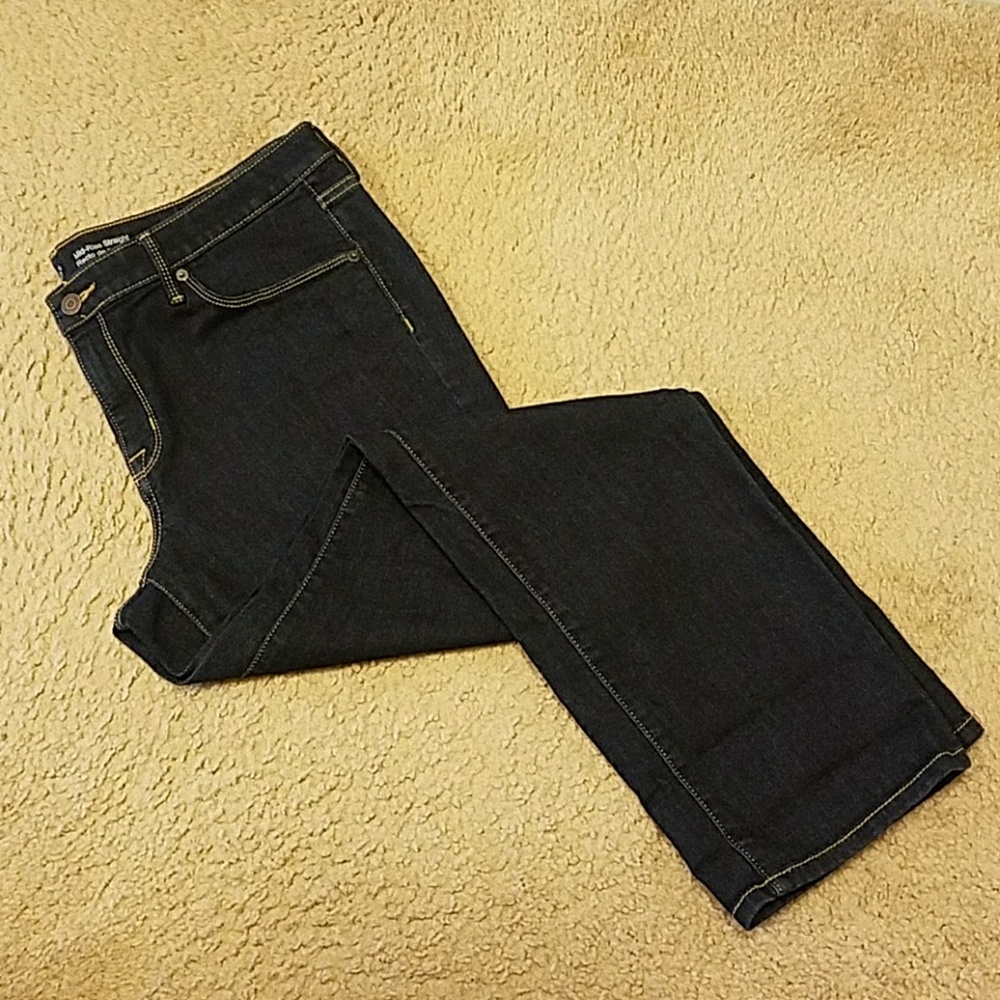 Mossimo Mid-Rise Straight Leg, Dark Wash 16 Short